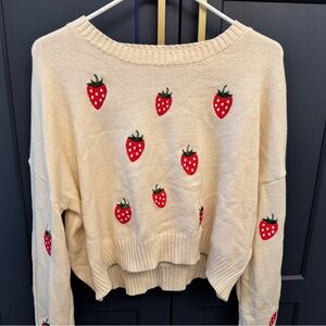 Strawberry cropped sweater